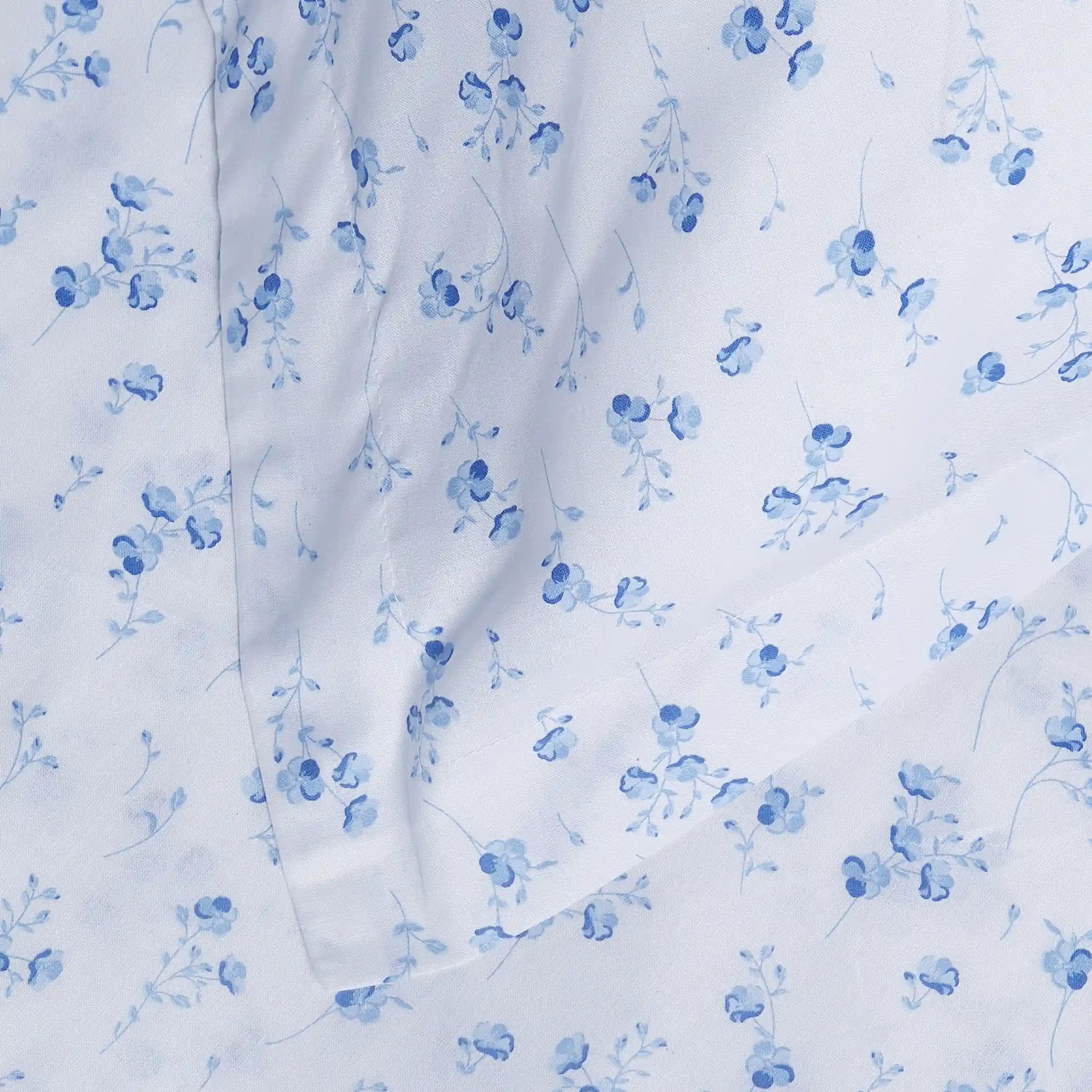 Bloomshire Classic | Everyday Charm Printed Cotton Fitted Sheet Set-Ocean Blue
