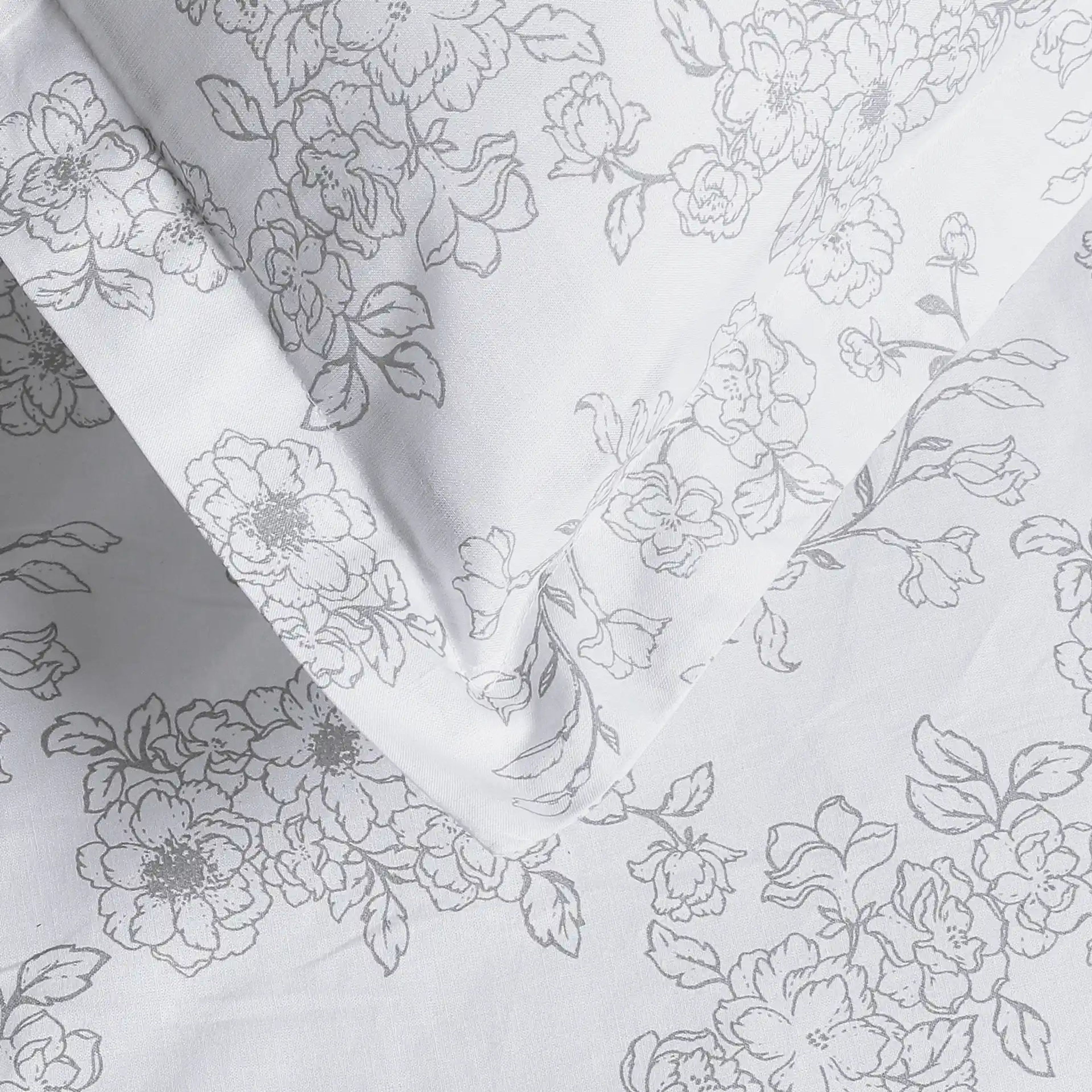 Bloomshire Classic | Everyday Charm Printed Cotton Fitted Sheet Set-Grey