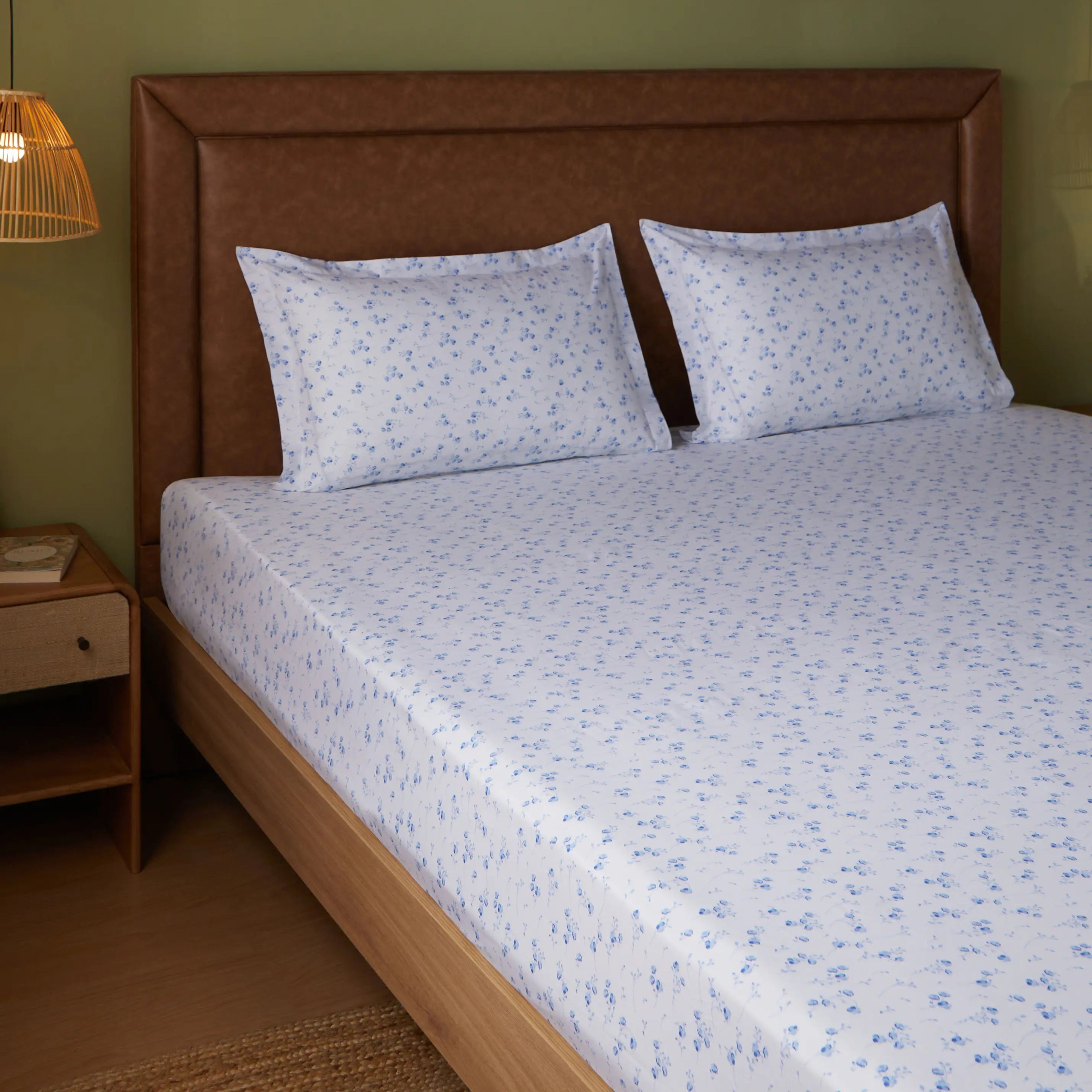 Bloomshire Classic | Everyday Charm Printed Cotton Bedsheet Set-Ocean Blue