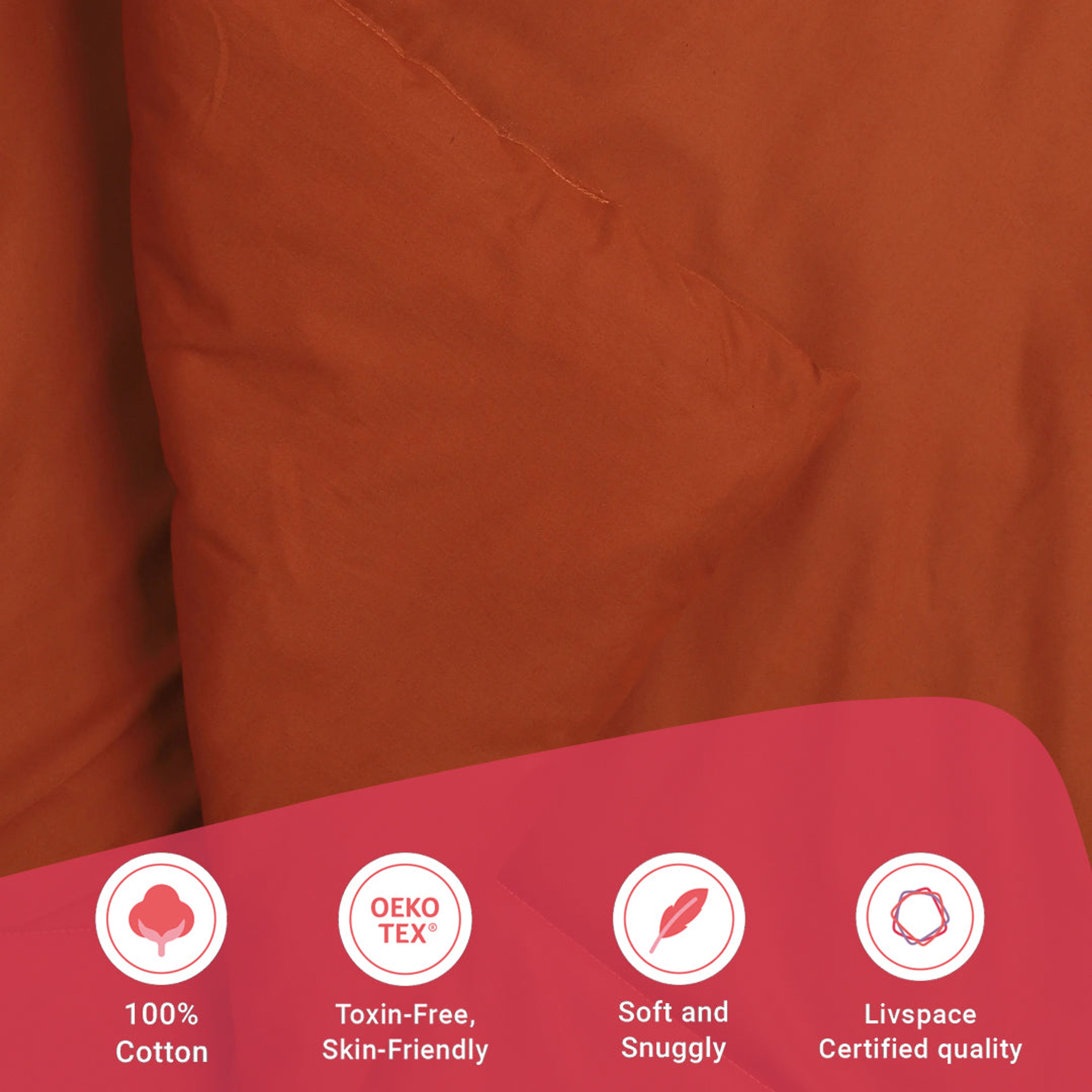 Paleto | Everyday Hues Cotton Solid Dyed 120GSM Comforter-Rust