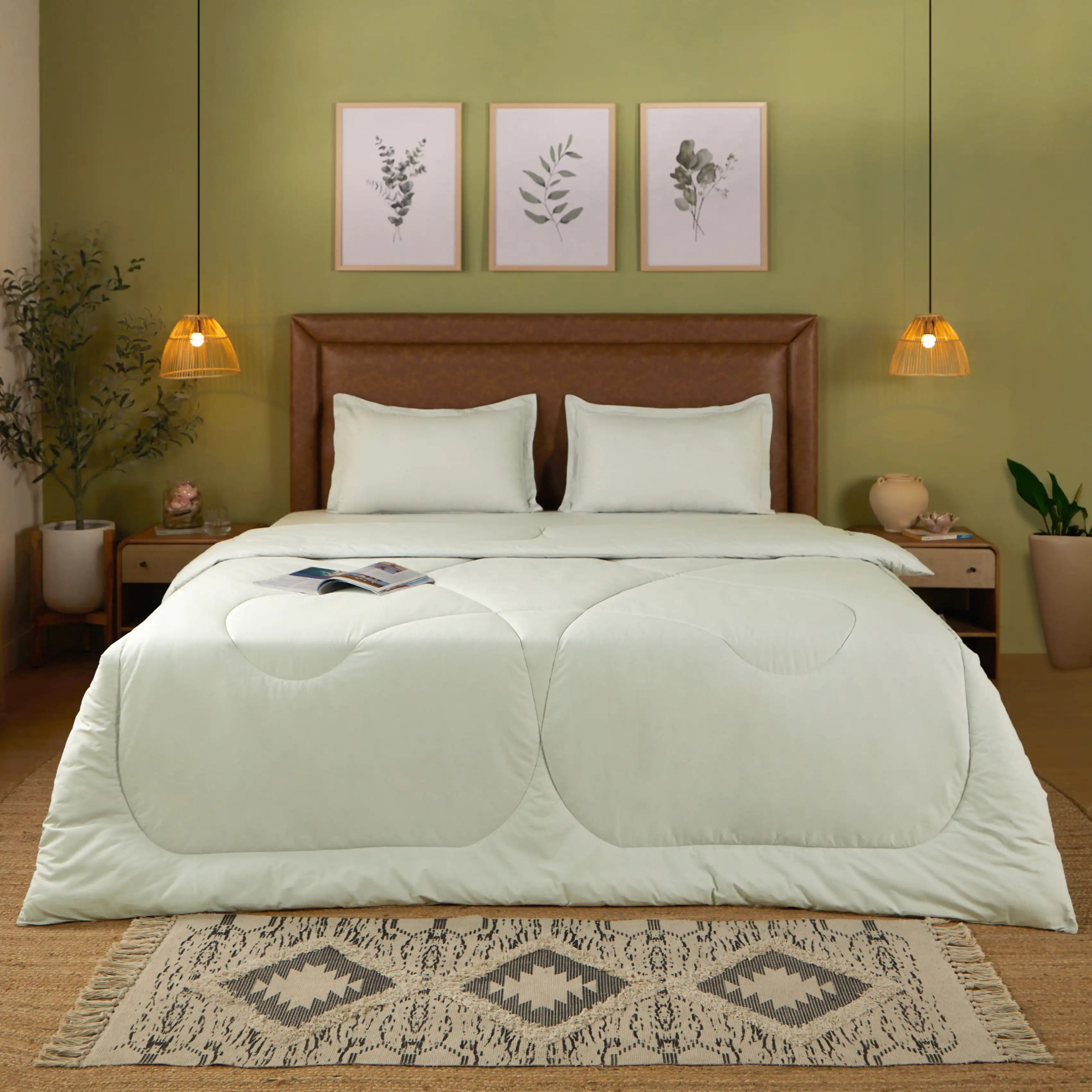 Paleto | Everyday Hues Cotton Solid Dyed 120GSM Comforter-Silver