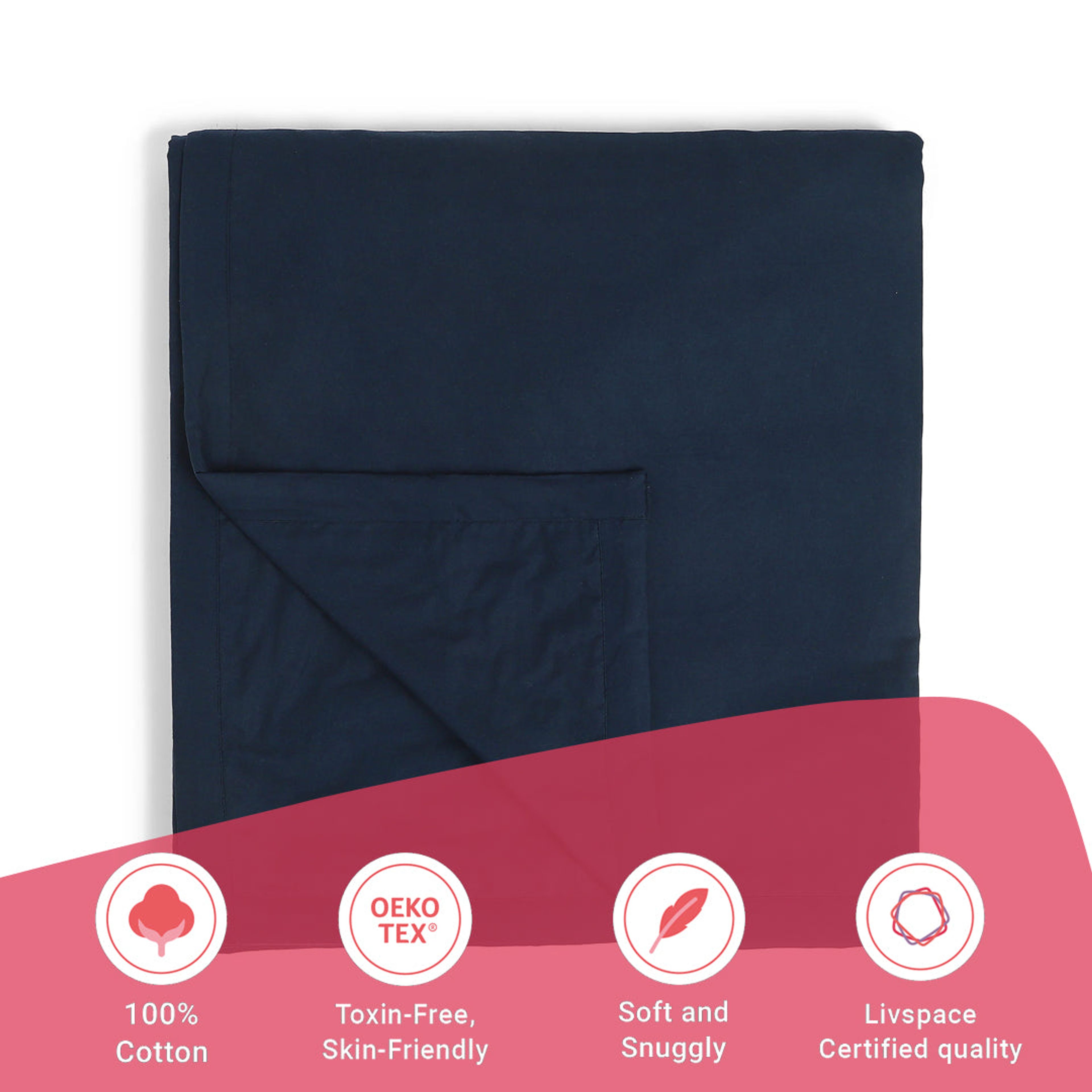 Paleto | Everyday Hues Cotton Solid Dyed Dohar with Super Soft Flannel Layering-Navy