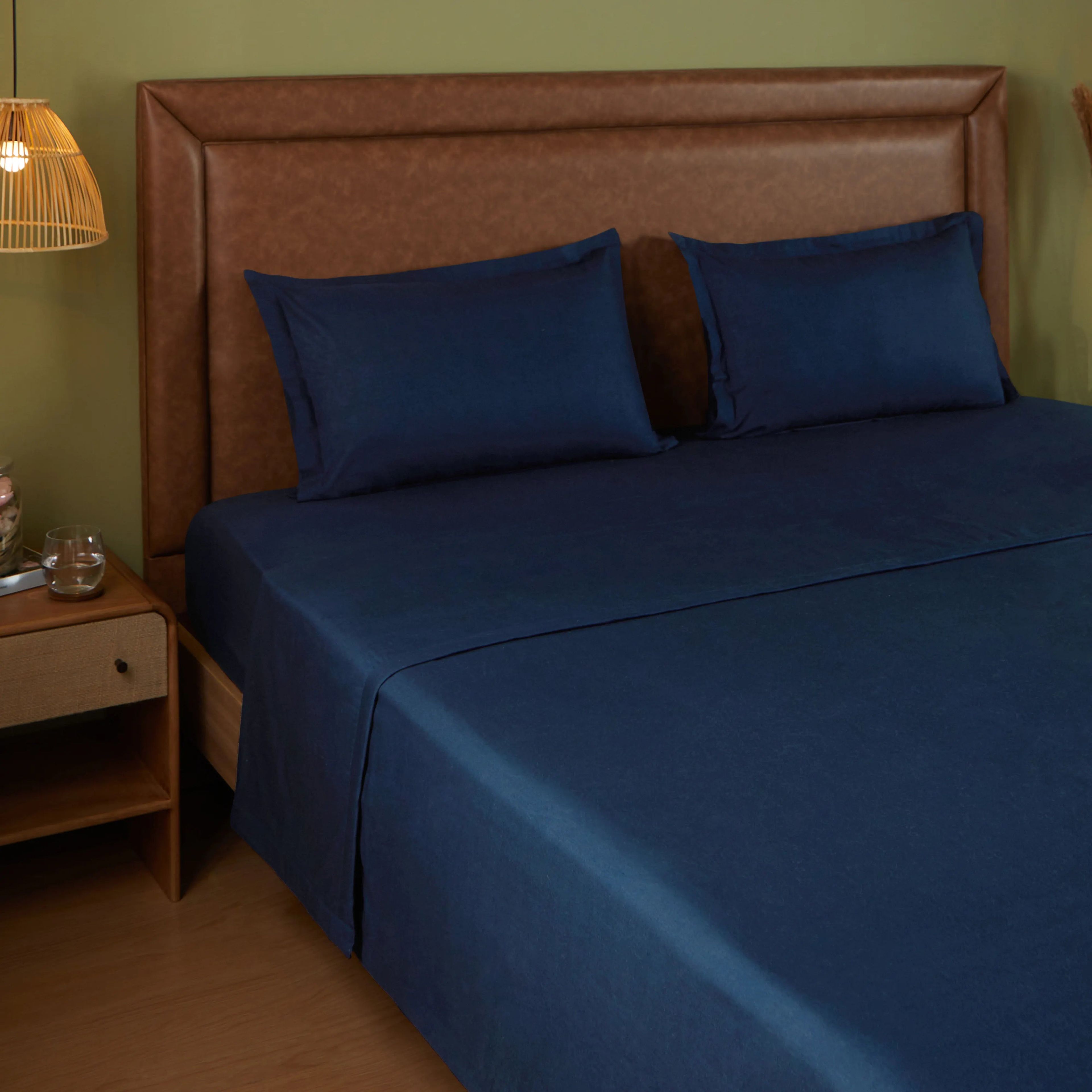 Paleto | Everyday Hues Cotton Solid Dyed Dohar with Super Soft Flannel Layering-Navy