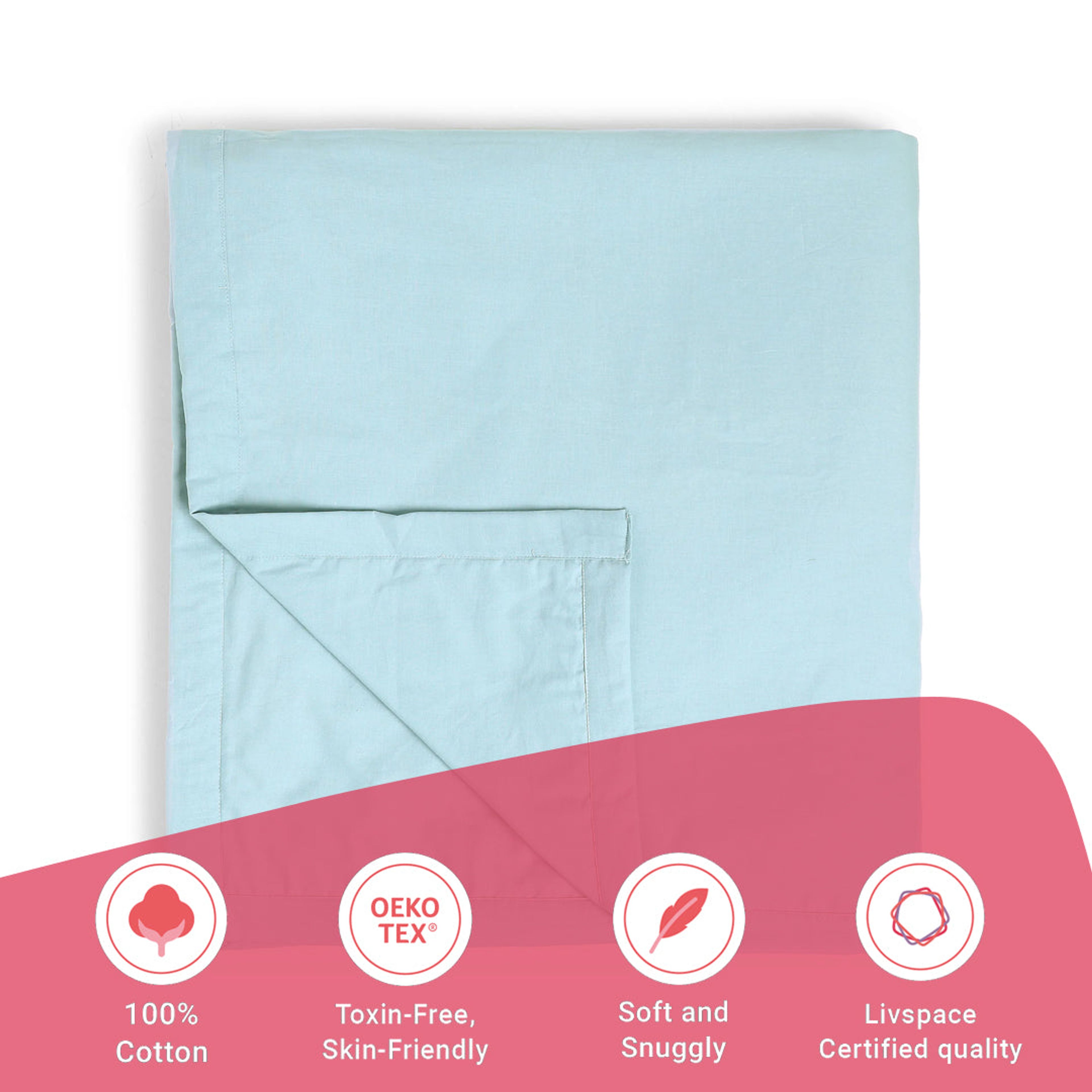 Paleto | Everyday Hues Cotton Solid Dyed Dohar with Super Soft Flannel Layering-Blue Sky