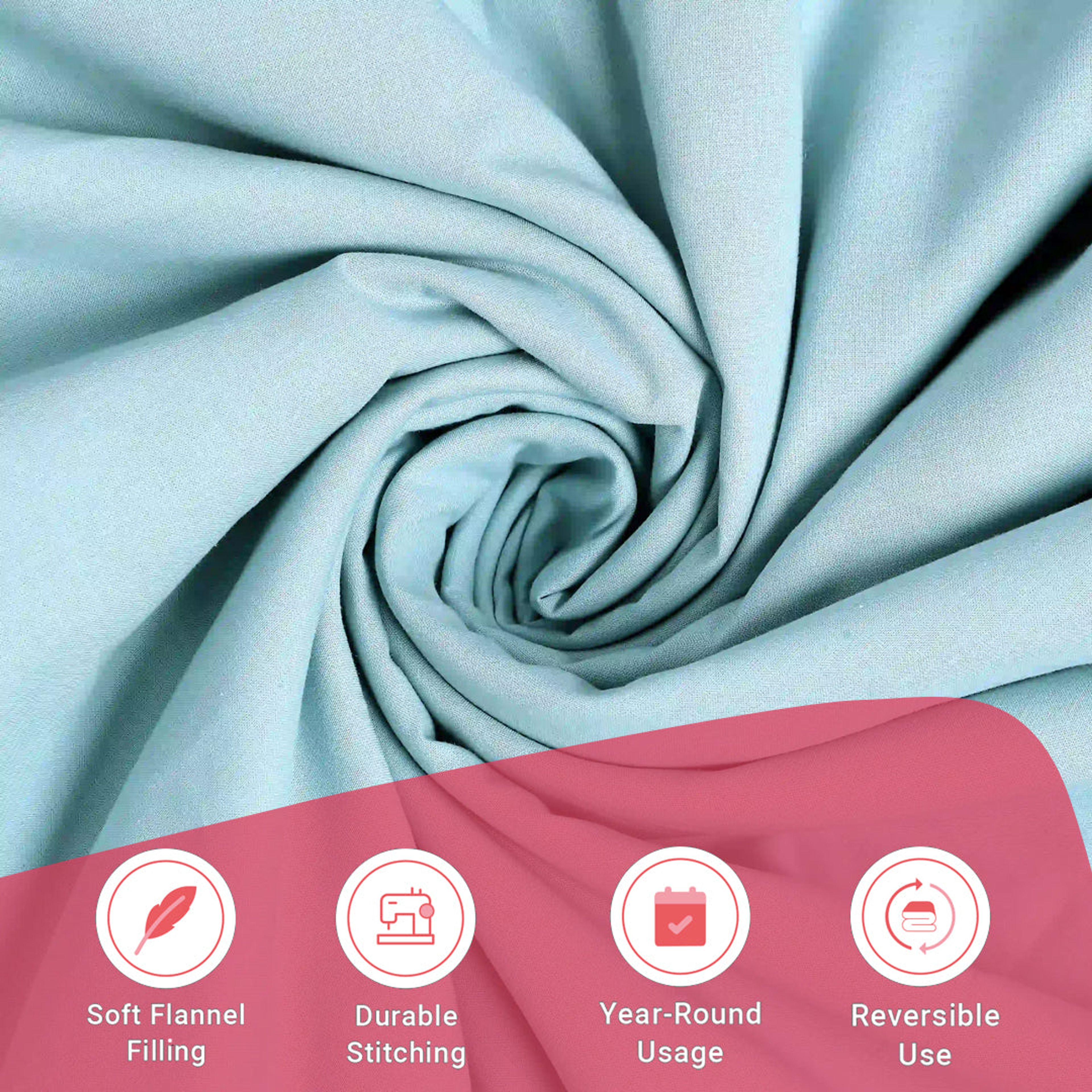 Paleto | Everyday Hues Cotton Solid Dyed Dohar with Super Soft Flannel Layering-Blue Sky