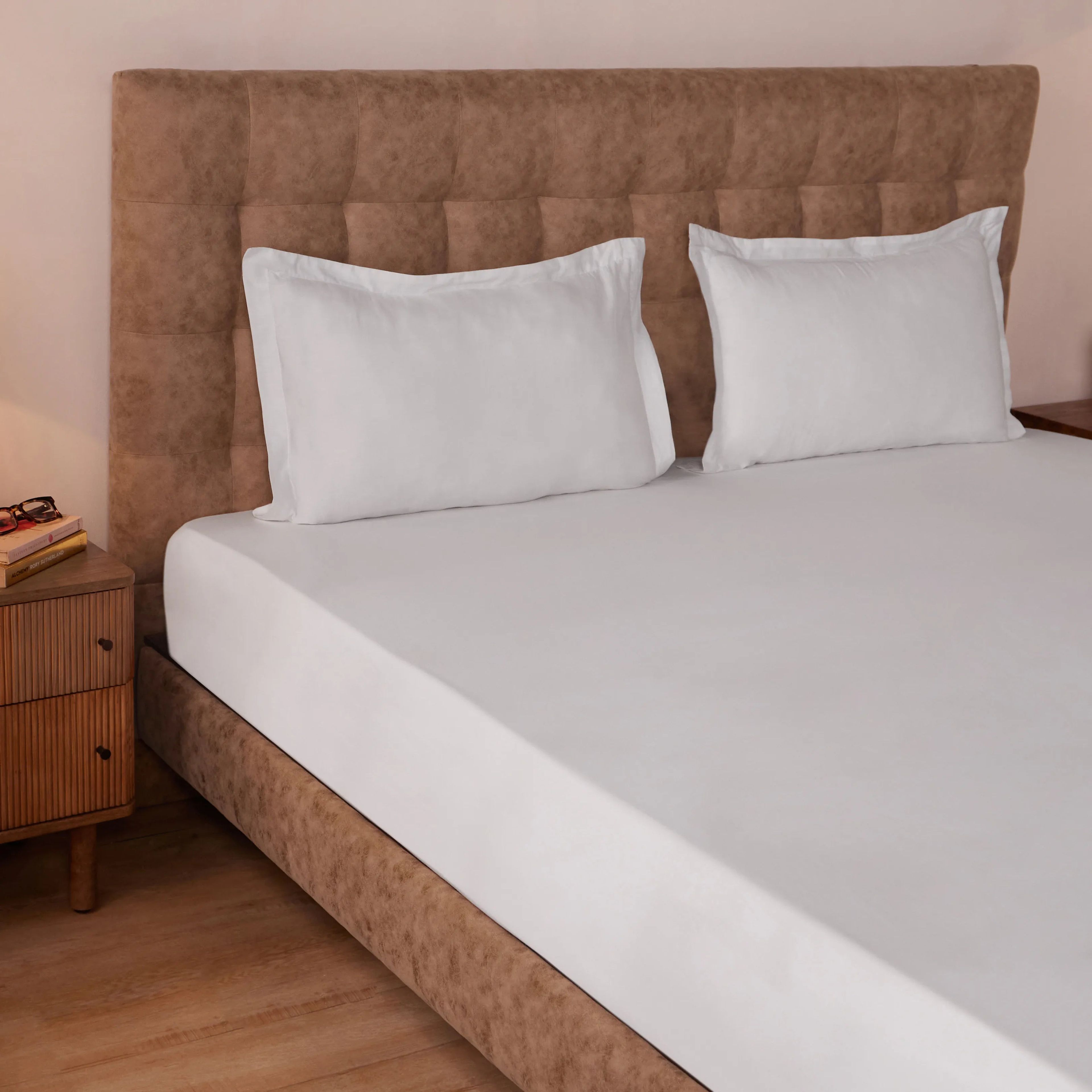 Paleto | Everyday Hues Solid Dyed Cotton Fitted Sheet Set-White