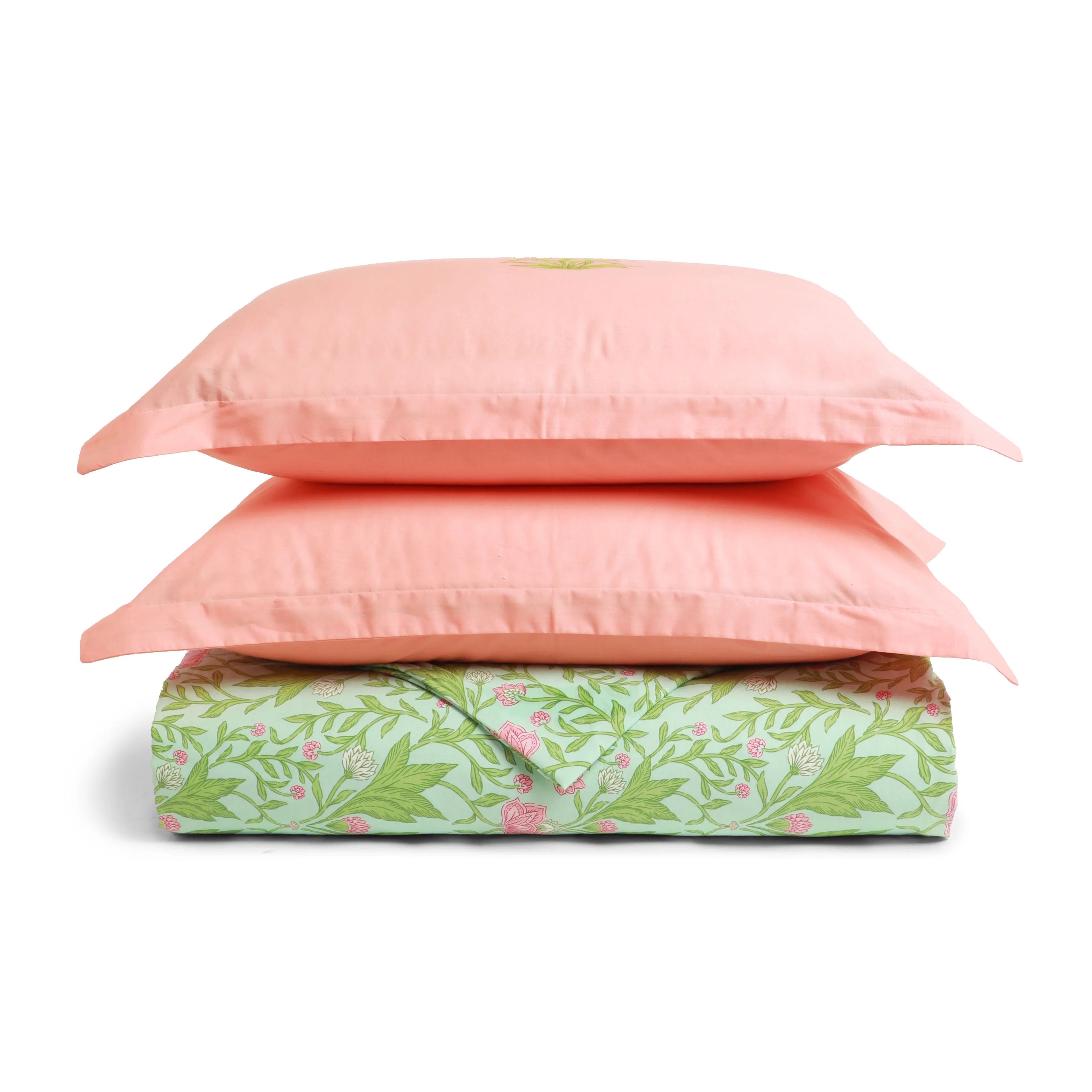 Chippa Lane | Contemporary Indian Print Design Coordinated Bedding Set | Set of Bedsheet & Dohar-Sage Mint