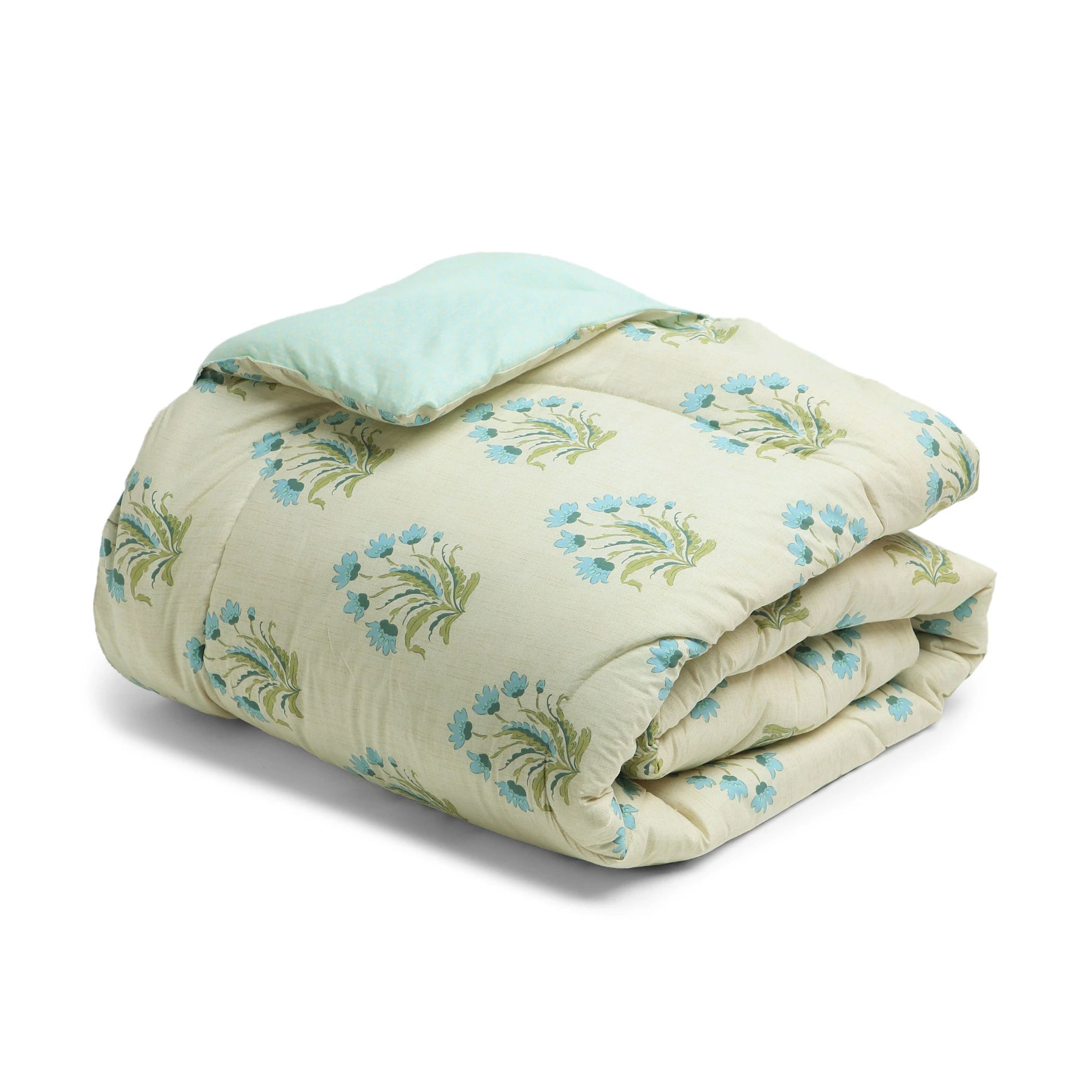 Chippa Lane | Contemporary Indian Print Design 240GSM Reversible Comforter for Extra Warmth-Indian Sage
