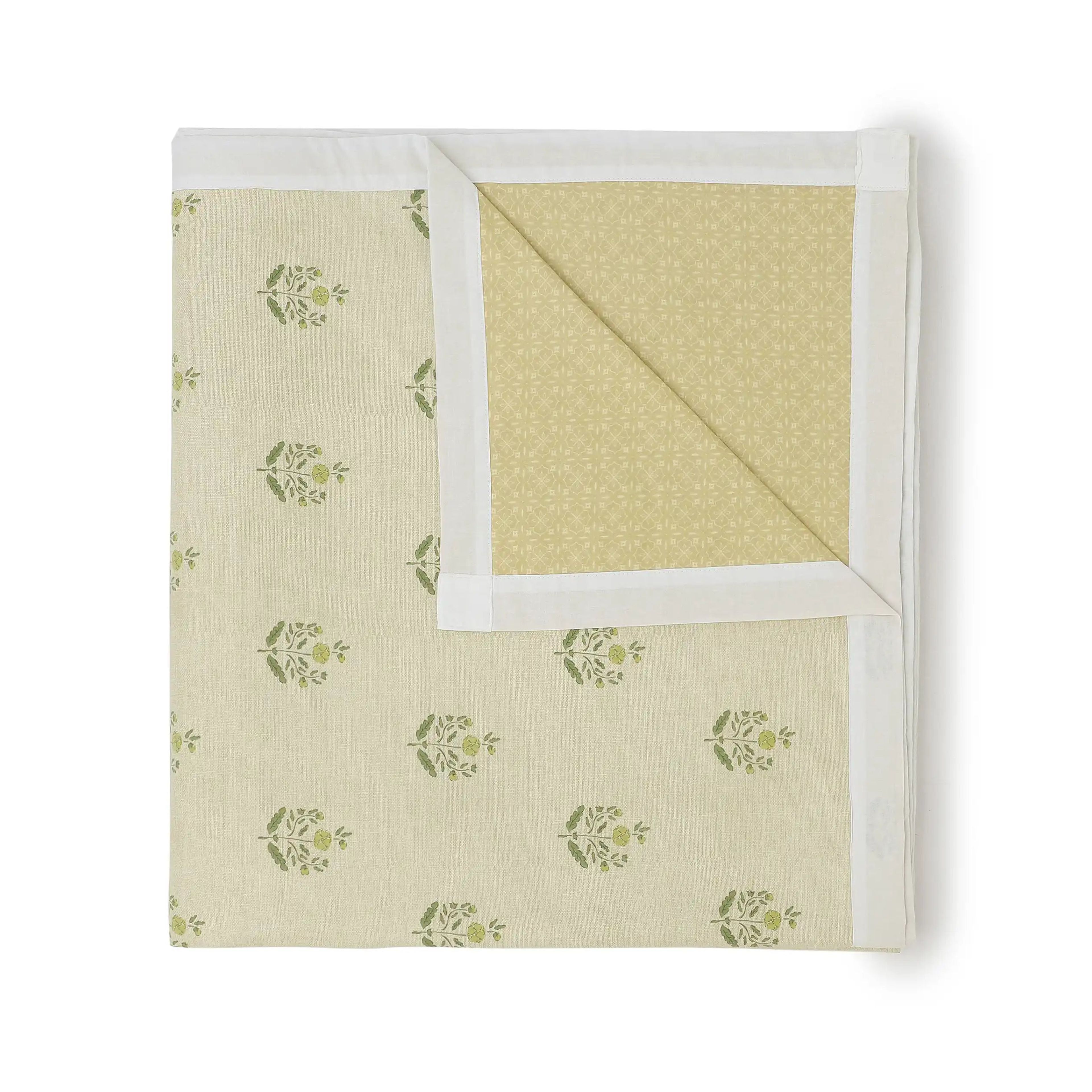 Chippa Lane | Contemporary Indian Print Design Reversible Dohar with Super Soft Flannel Layering-Indian Moss