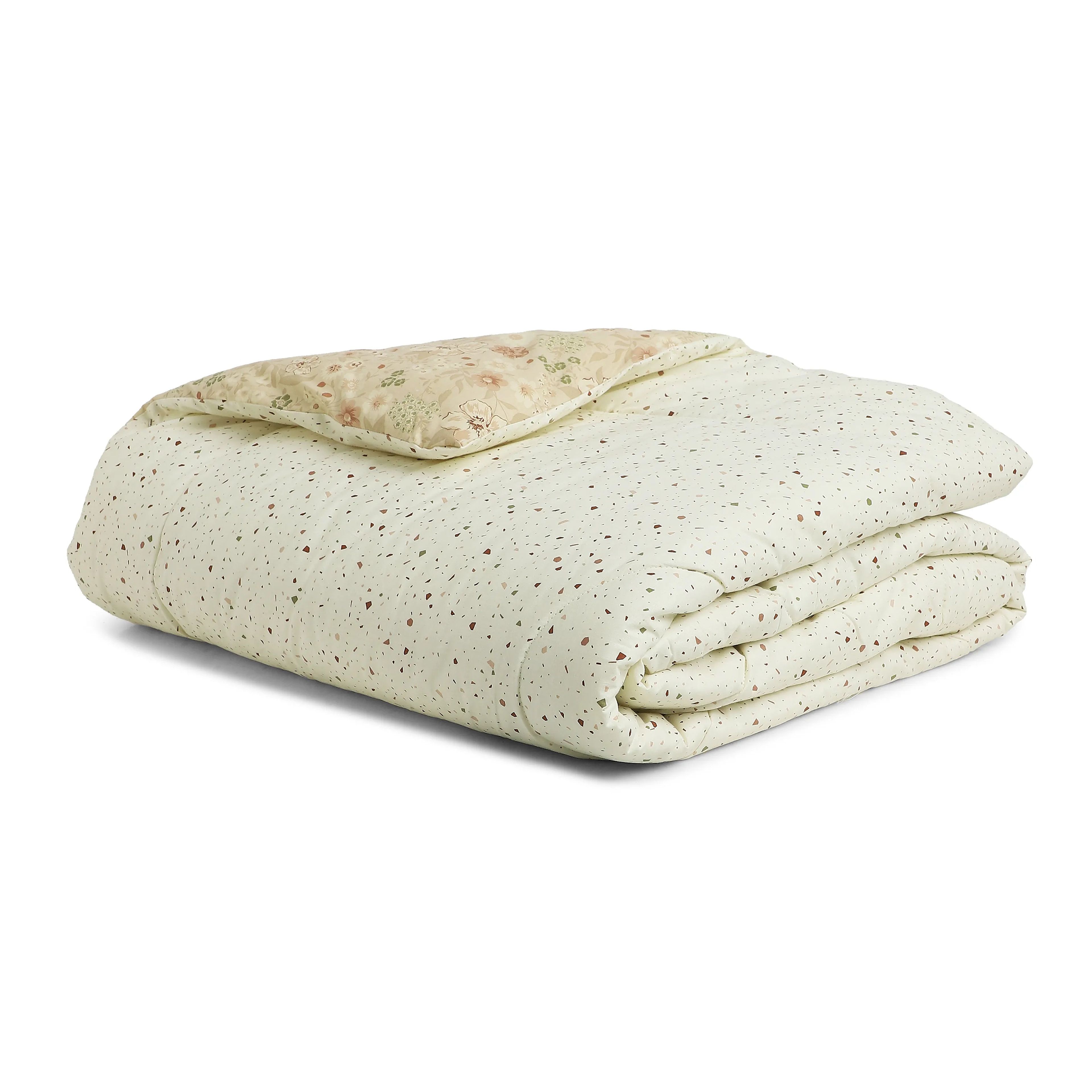 Mishella | Mix & Match Printed Coordinated Bedding Set | Set of Bedsheet & Comforter - Cream