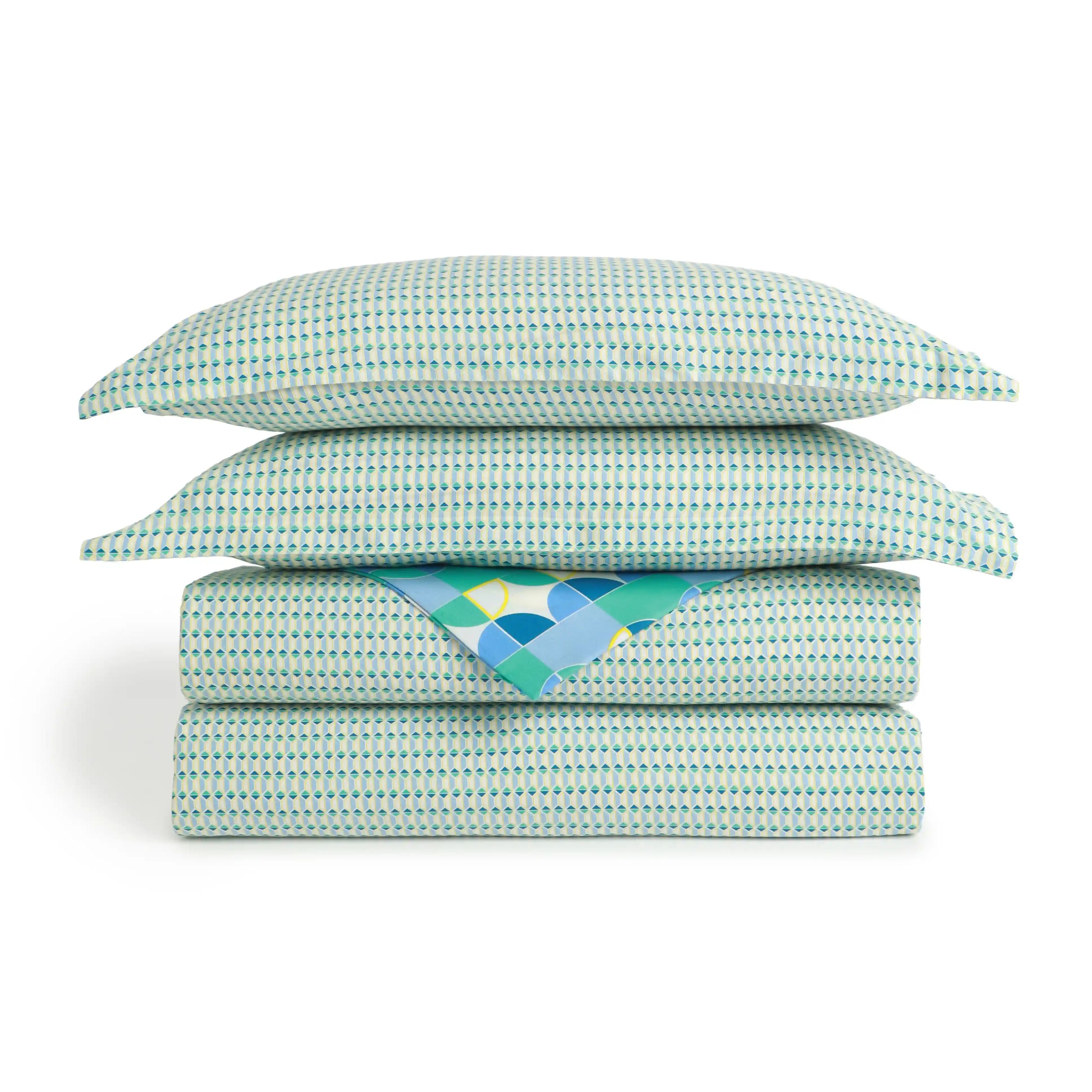 Mishella | Mix & Match Printed Coordinated Bedding Set | Set of Bedsheet & Dohars - Orbit Teal