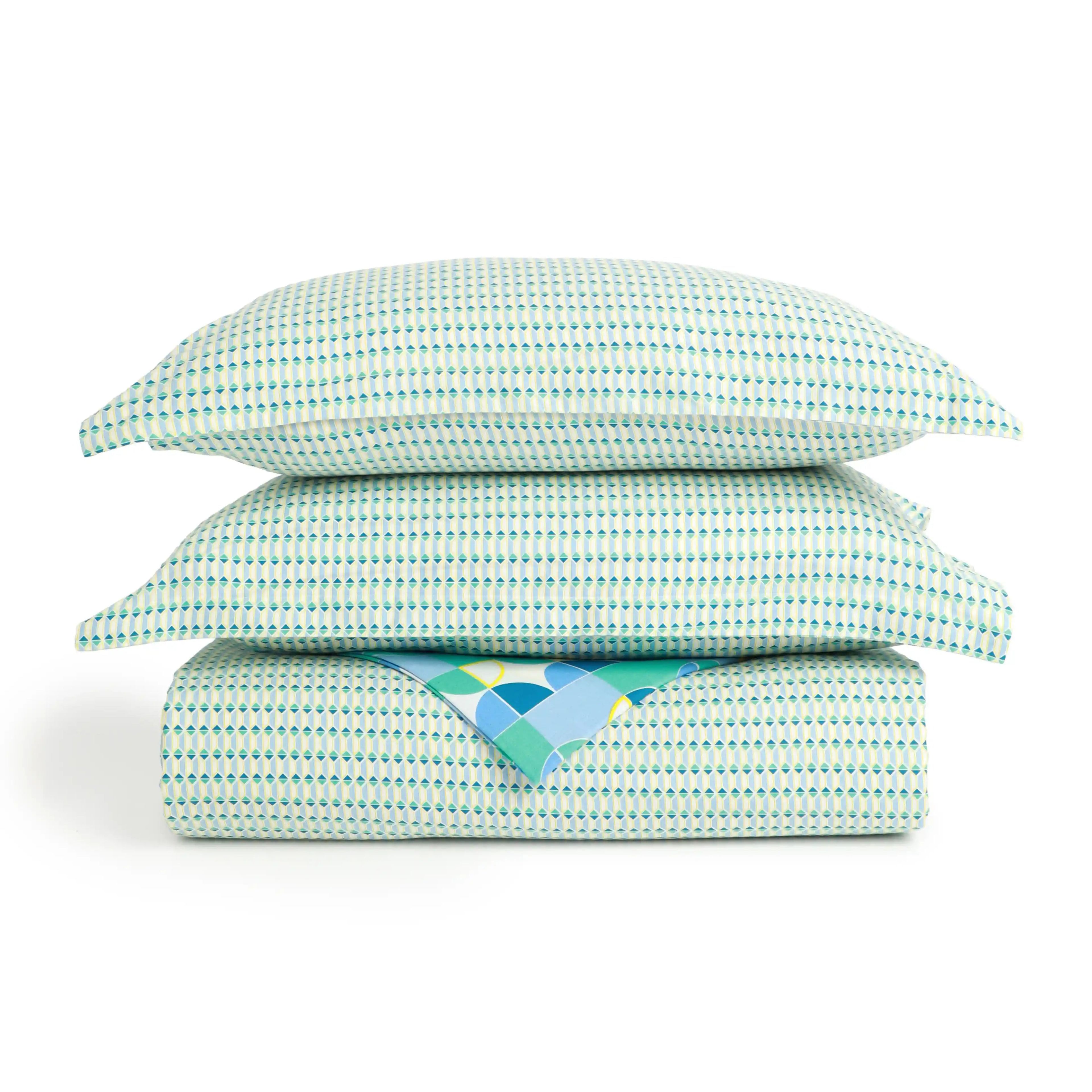 Mishella | Mix & Match Printed Coordinated Bedding Set | Set of Bedsheet & Dohar - Orbit Teal