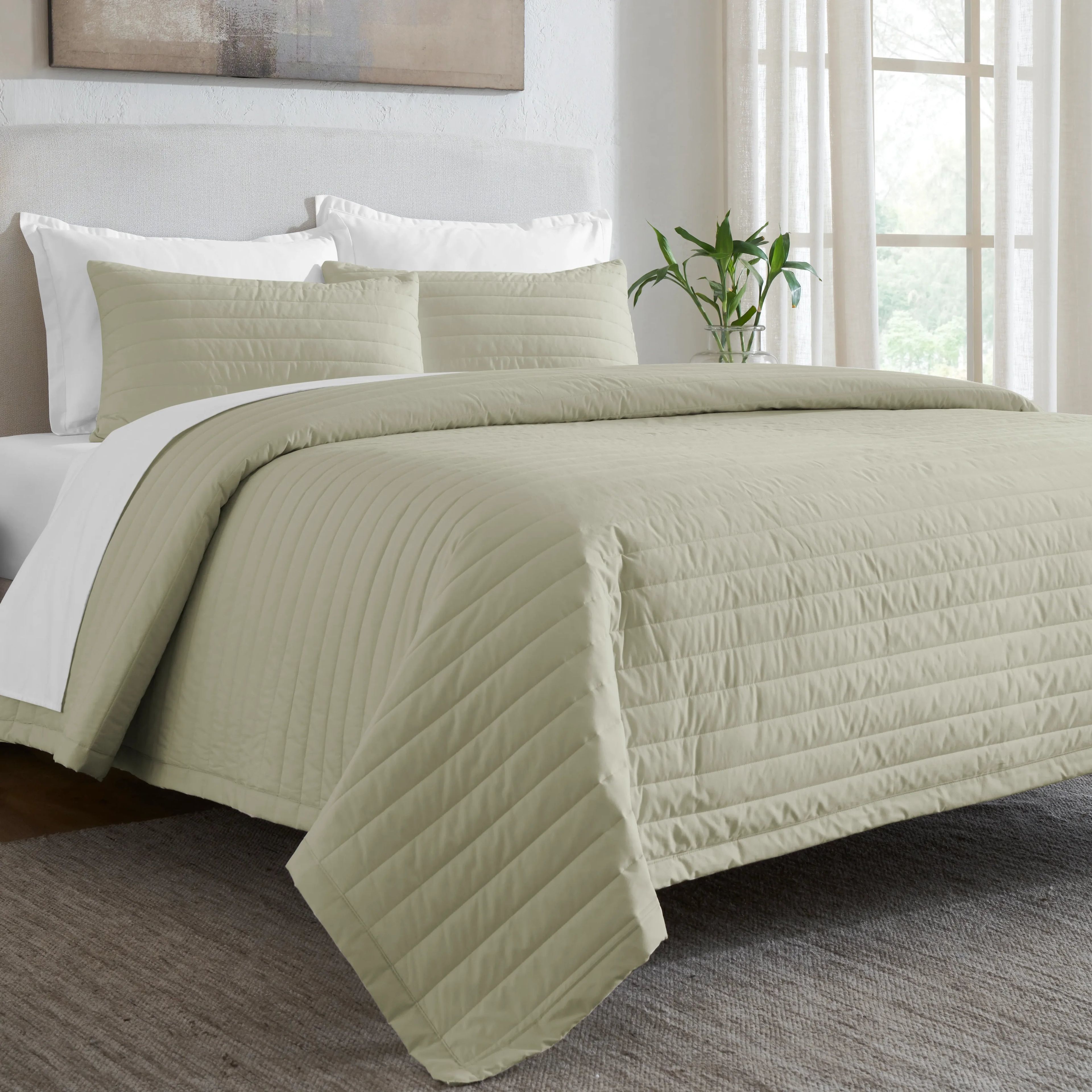 Nuvola | Luxurious Solid Dyed Straight Quilted Cotton Bedcover Set