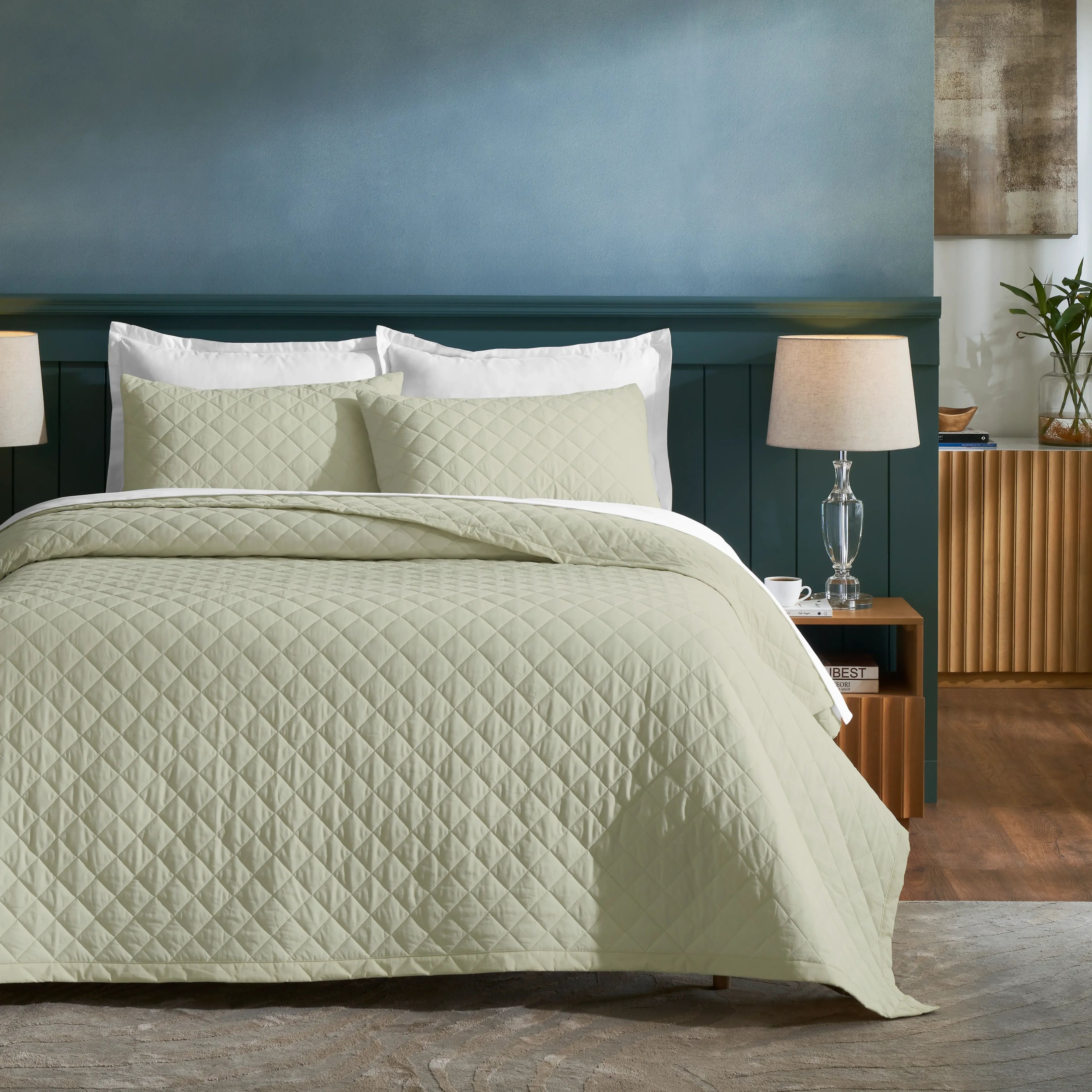 Nuvola | Luxurious Solid Dyed Diamond Quilted Cotton Bedcover Set