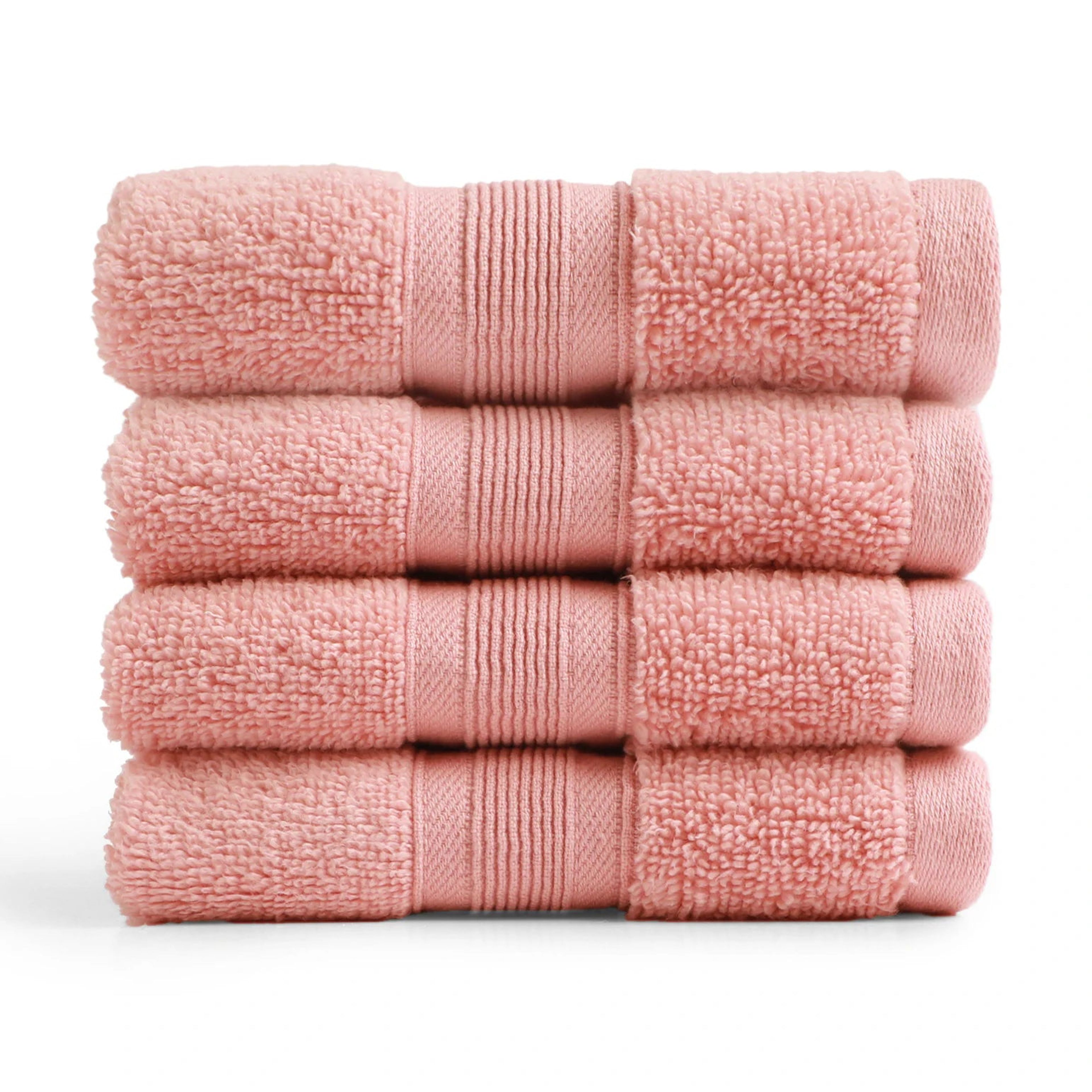 Pelushe | Super Absorbent & Luxurious Zero Twist Cotton Terry Face Towels | Set of 4