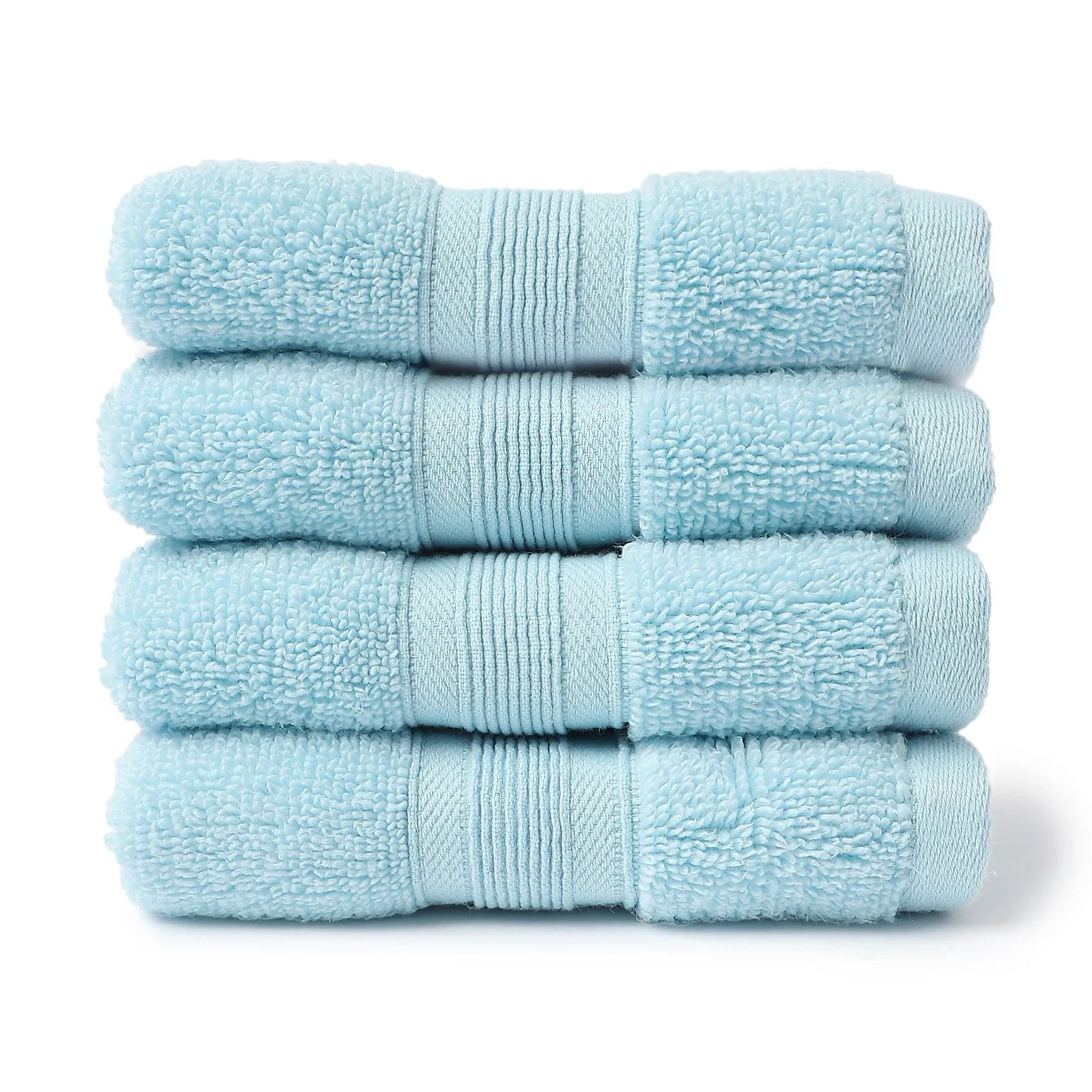 Pelushe | Super Absorbent & Luxurious Zero Twist Cotton Terry Face Towels | Set of 4