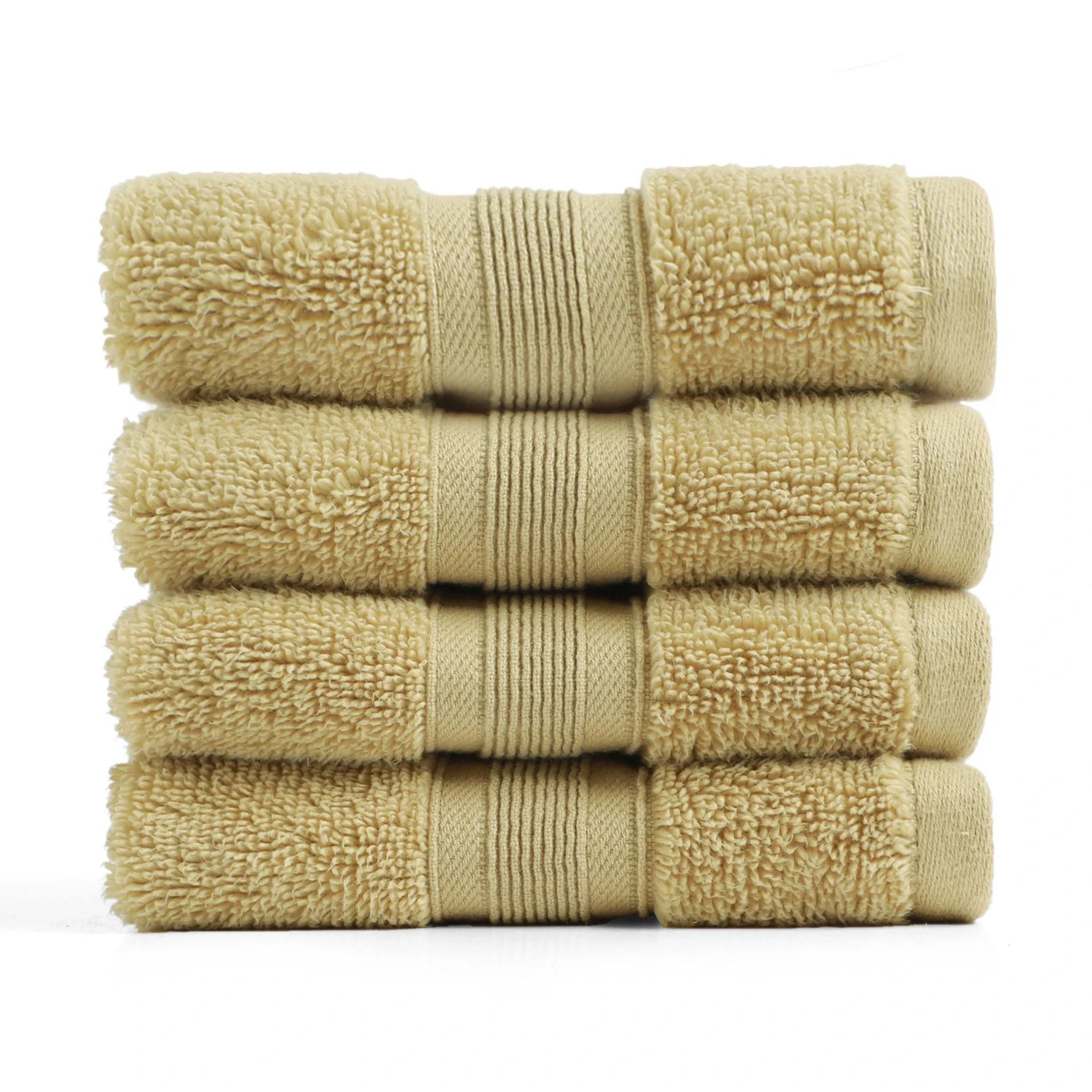 Pelushe | Super Absorbent & Luxurious Zero Twist Cotton Terry Face Towels | Set of 4