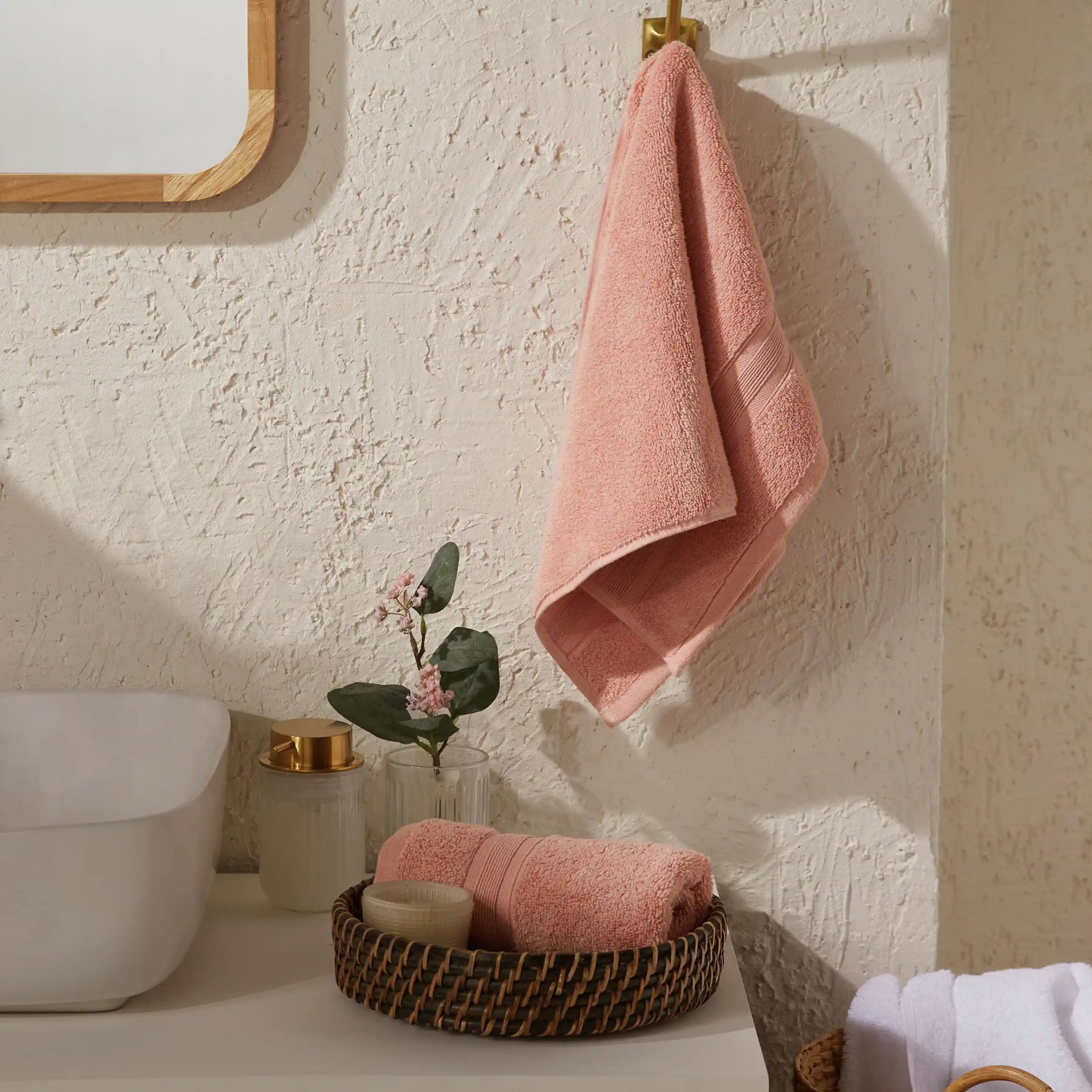 Pelushe | Super Absorbent & Luxurious Zero Twist Cotton Terry Hand Towels | Set of 2