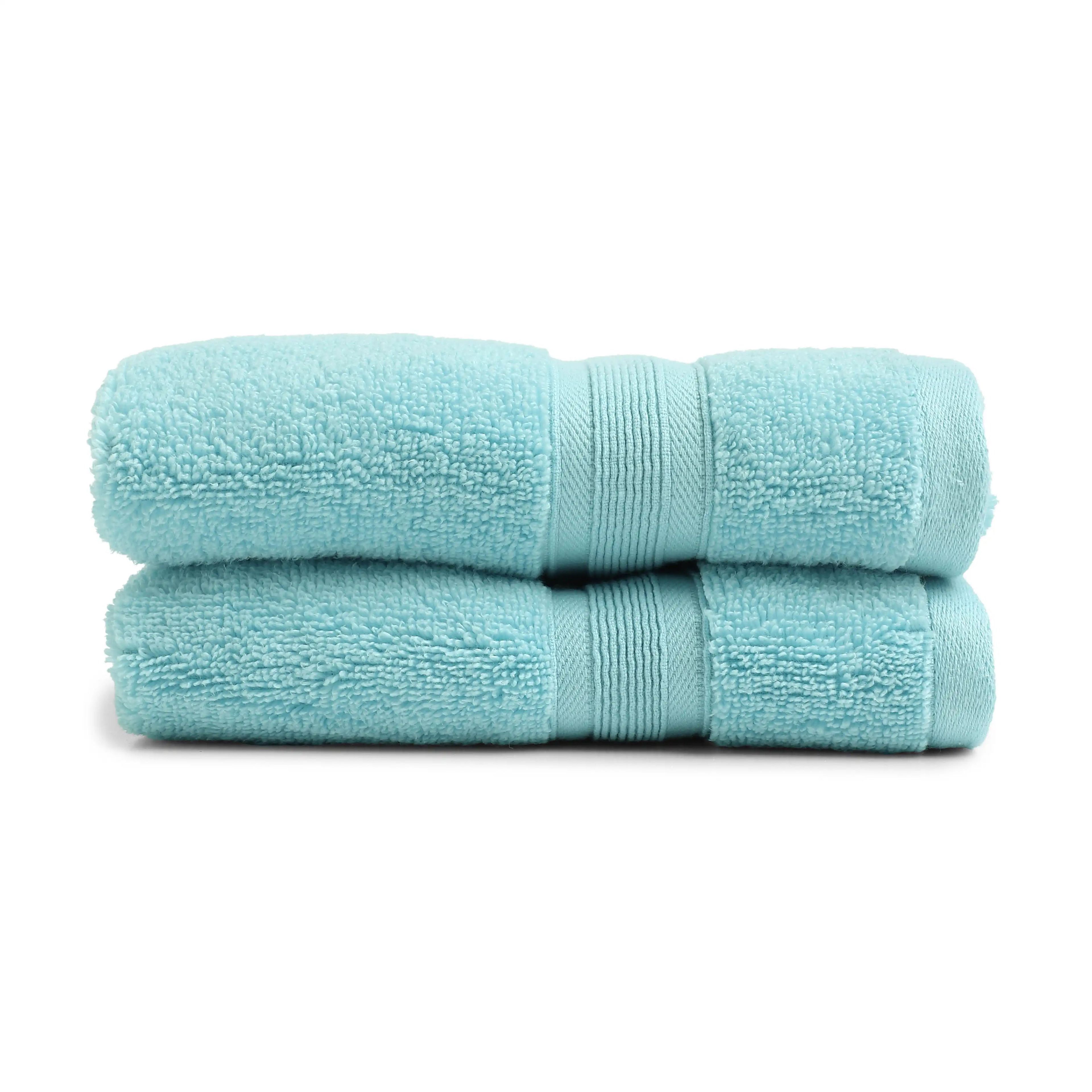 Pelushe | Super Absorbent & Luxurious Zero Twist Cotton Terry Hand Towels | Set of 2