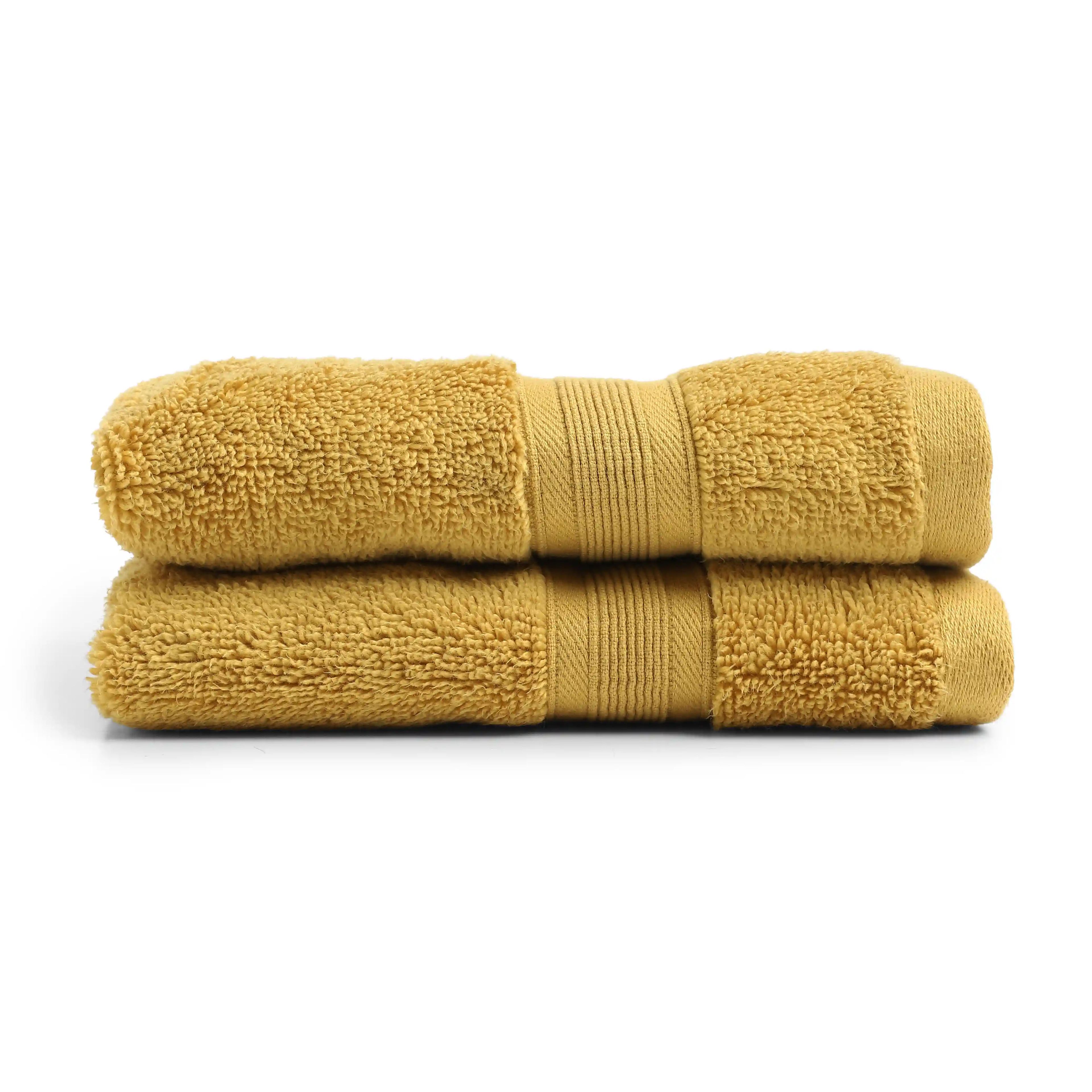 Pelushe | Super Absorbent & Luxurious Zero Twist Cotton Terry Hand Towels | Set of 2