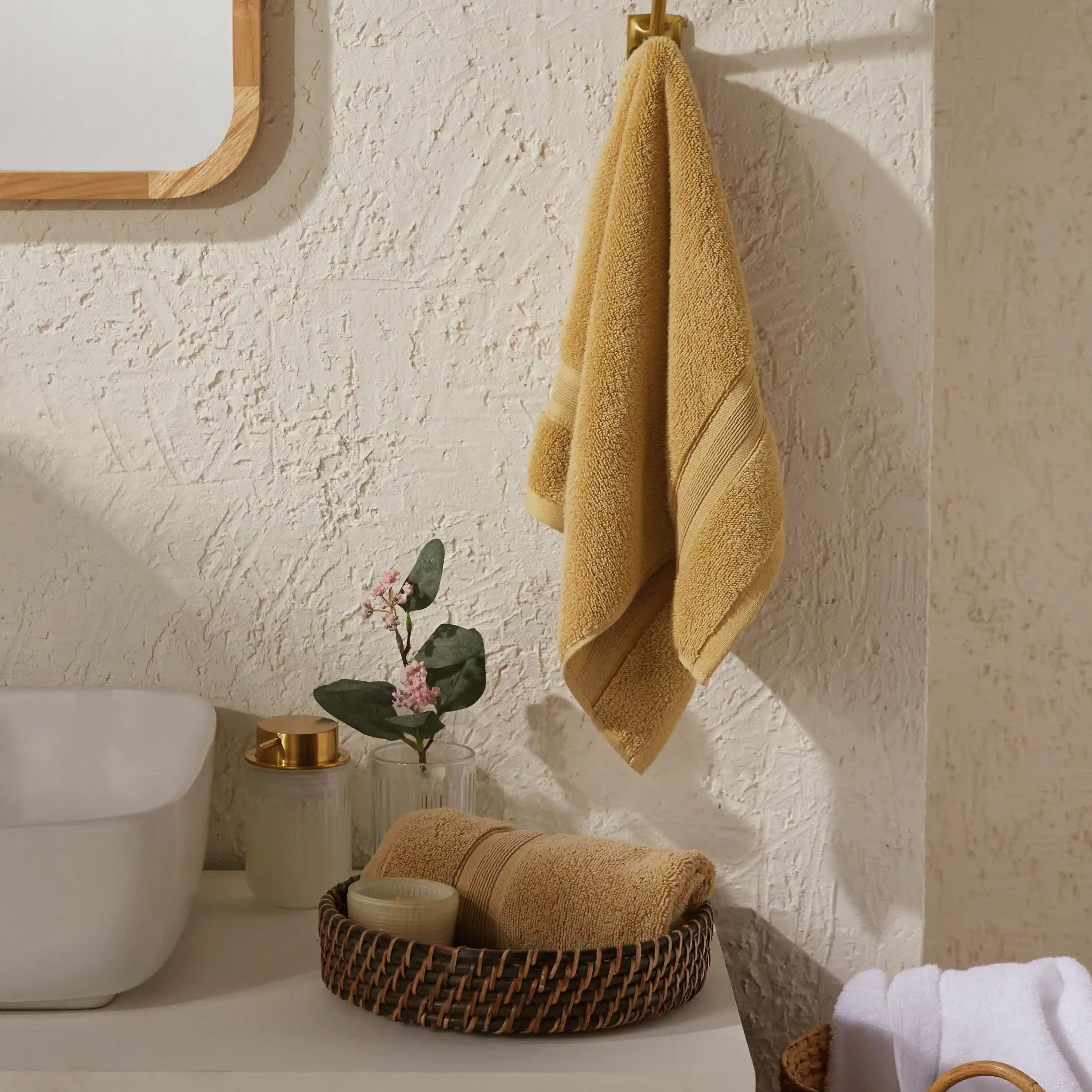 Pelushe | Super Absorbent & Luxurious Zero Twist Cotton Terry Hand Towels | Set of 2