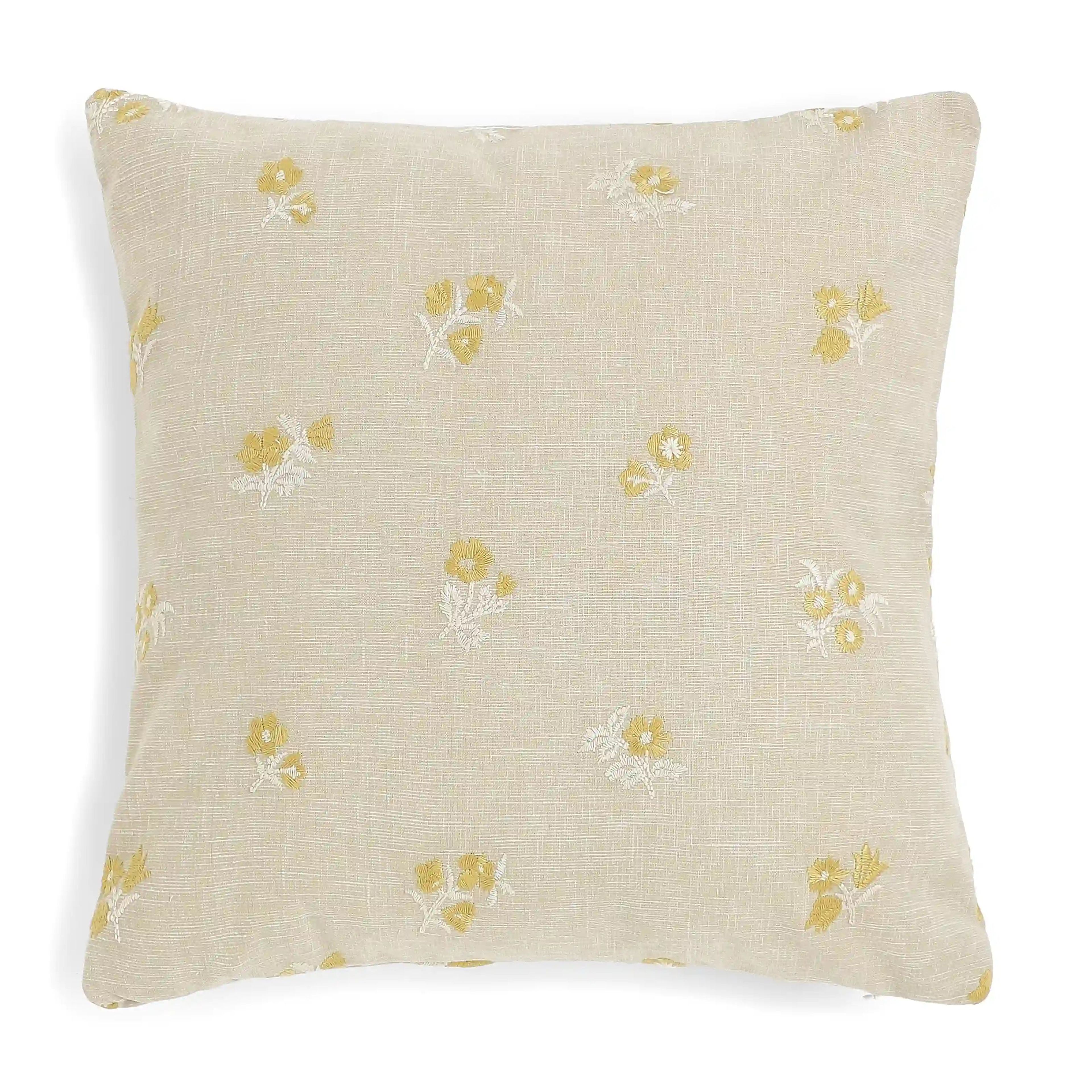 Vissencia Embroidered Cushion Cover | Threaded Petals