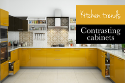 contrasting kitchen cabinets