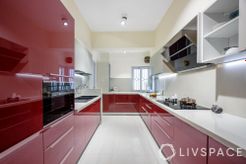 parallel kitchen_red_glossy finish