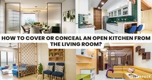 how to cover open kitchen from living room