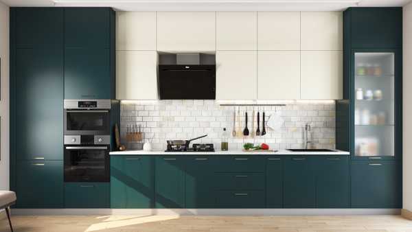 Minimalistic straight-line kitchen