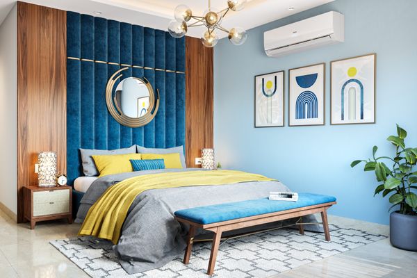 Blue headboard store