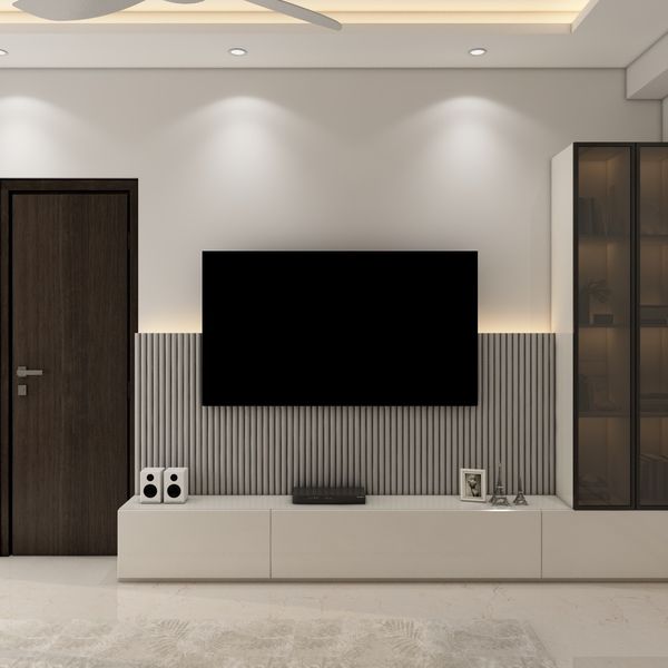 White color 2025 tv unit