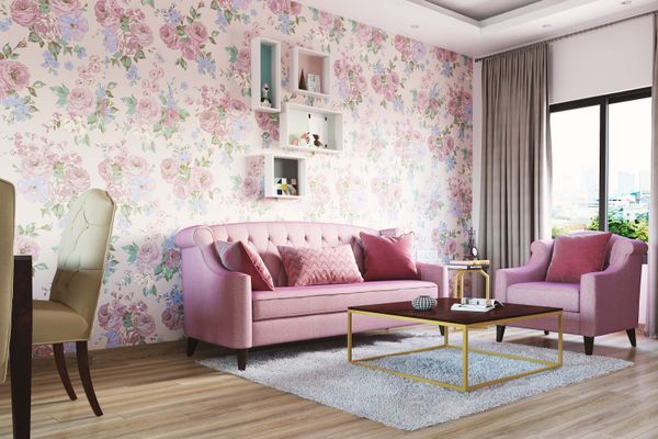vintage floral pattern wallpaper pink