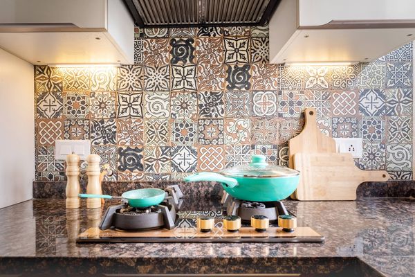 Patterned Kitchen Tile Design With A Matte Finish | Livspace