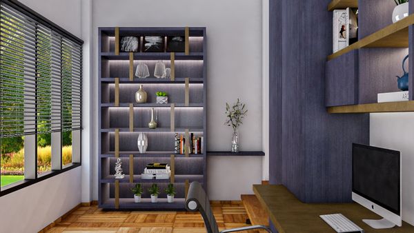 Spacious Convenient Study Room With Sufficient Storage Space Livspace