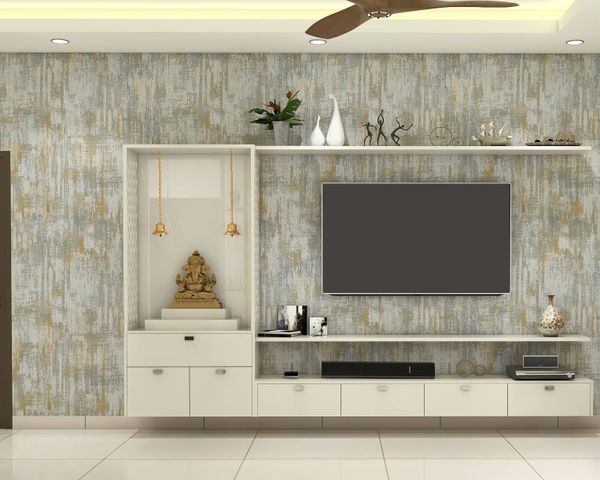 temple design with tv unit