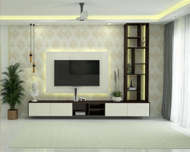 Low Maintenance Convenient Modern Style Spacious TV Unit Design | Livspace