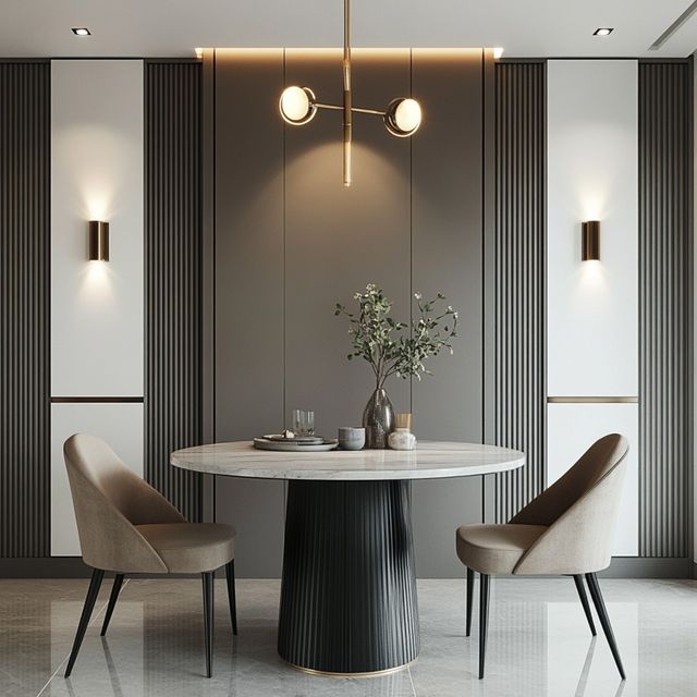 Contemporary Grey and White Wall Design With Panelled Wall with ...