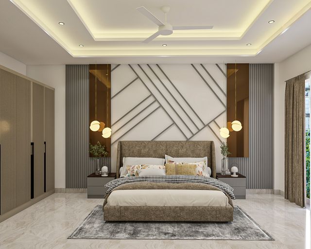 Gypsum Contemporary Double Layer False Ceiling Design with Pendant and ...