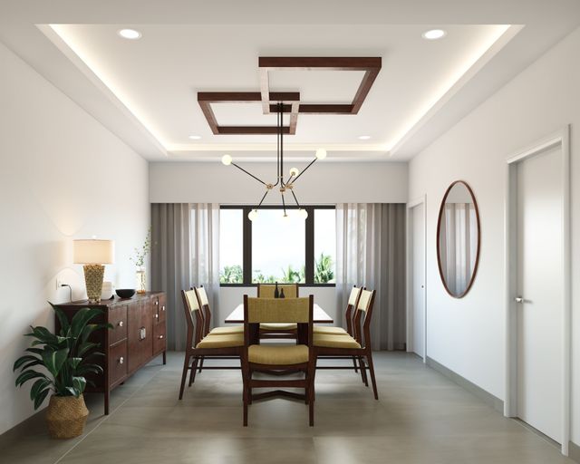 Modern False Ceiling Design: Gypsum and Wooden Single Layered | Livspace