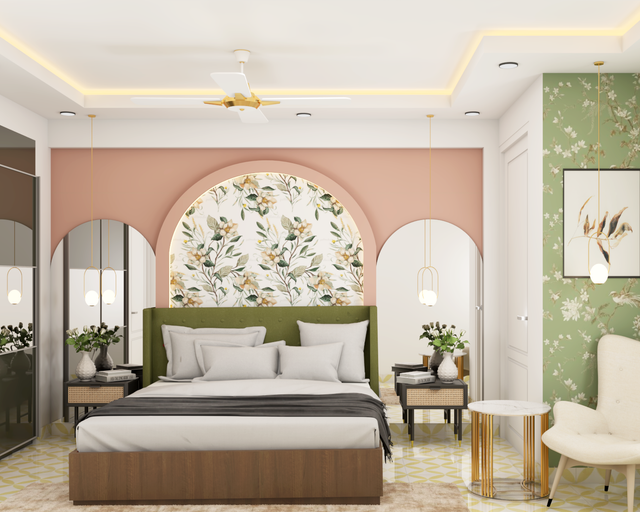 Spacious Modern Master Bedroom Design With Tropical Interiors | Livspace