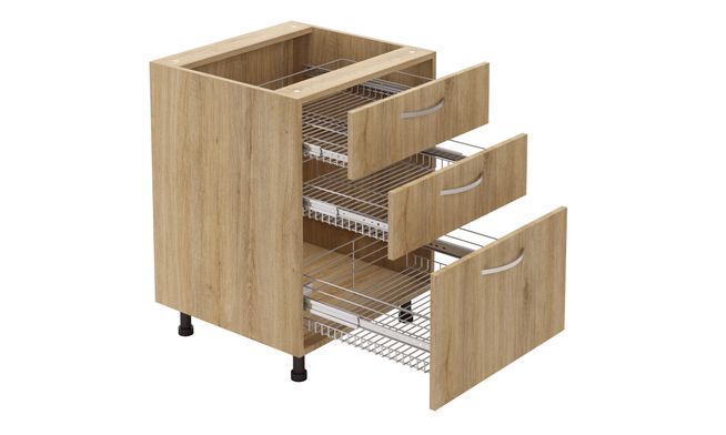 Base Unit, 3 SS Drawers (2M, 1L)
