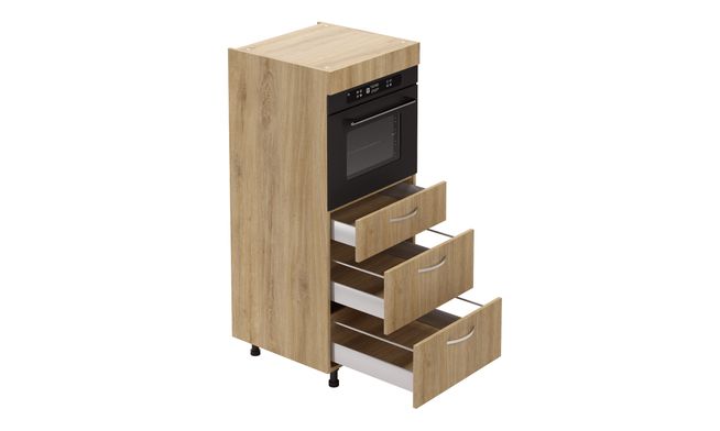 Mid-tall Microwave Unit, 3 Drawers