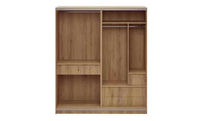 Overlay Sliding 2-Door, 3 Drawers, 2100 mm
