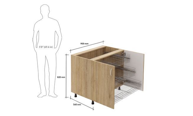 Base Unit, 3 SS Drawers (3M)