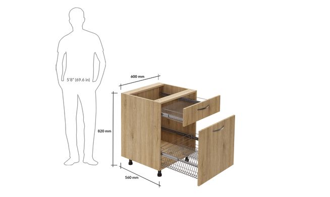 Base Unit, 2 SS Drawers (1M, 1L)