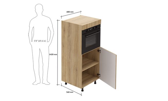 Mid-tall Microwave Unit, 1 Shelf