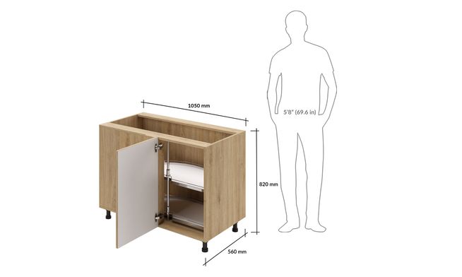 Blind Corner Unit, 2 Dee Trays