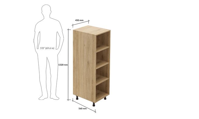 Mid-tall Open Unit, 3 Shelves