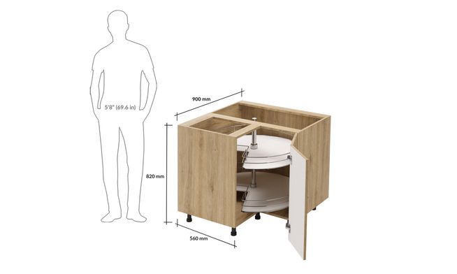 Corner Unit, 3/4th Carousel